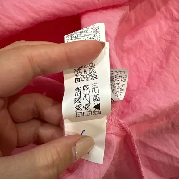 Zara Shirt Top Knotted Short Sleeve Pink Collared Basic Women L 3522/535 New - Picture 7 of 8